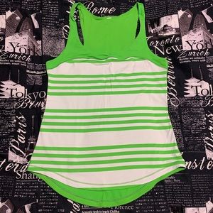 Bright green and white Lululemon tank size 6
